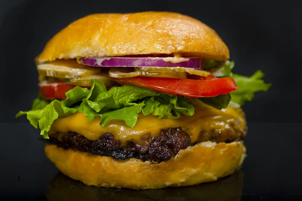 Signature burger with fries